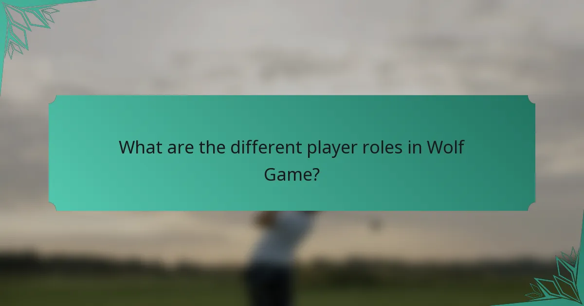What are the different player roles in Wolf Game?